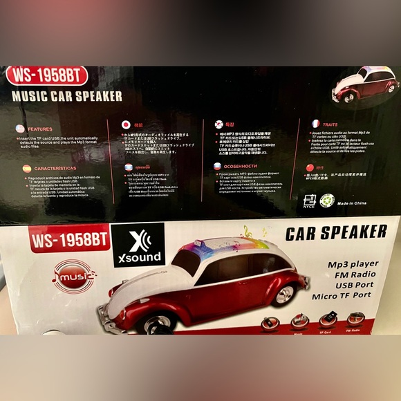 XSound Wireless Speaker MP3/ FM Radio NIB LED light-up ChooseWhite OR Yellow Car - Picture 10 of 12